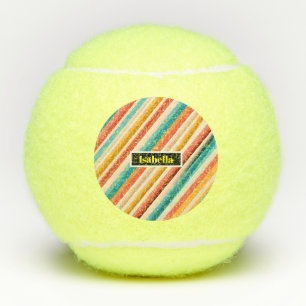 Gepersonaliseerde retro gestreepte tennisballen