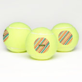 Gepersonaliseerde retro gestreepte tennisballen |  (Multi)