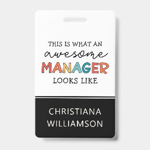 Gepersonaliseerde Retro Geweldige Manager Funny Badge