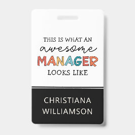 Gepersonaliseerde Retro Geweldige Manager Funny Badge