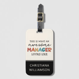 Gepersonaliseerde Retro Geweldige Manager Funny Bagagelabel