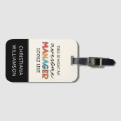 Gepersonaliseerde Retro Geweldige Manager Funny Bagagelabel (Voorkant (horizontaal))