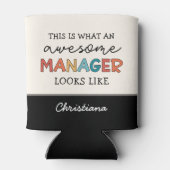 Gepersonaliseerde Retro Geweldige Manager Funny Blikjeskoeler (Achterkant)