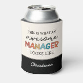 Gepersonaliseerde Retro Geweldige Manager Funny Blikjeskoeler (Blikje Achterkant)