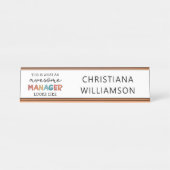 Gepersonaliseerde Retro Geweldige Manager Funny Bureau Naambordje (Voorkant)