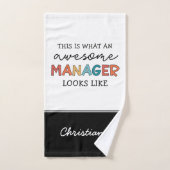 Gepersonaliseerde Retro Geweldige Manager Funny Handdoek (Handdoek)