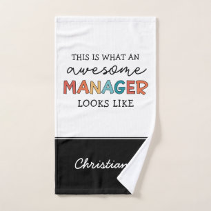 Gepersonaliseerde Retro Geweldige Manager Funny Handdoek