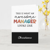 Gepersonaliseerde Retro Geweldige Manager Funny Kaart (Gele Bloem)