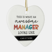 Gepersonaliseerde Retro Geweldige Manager Funny Keramisch Ornament (Rechts)