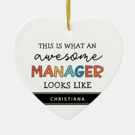 Gepersonaliseerde Retro Geweldige Manager Funny Keramisch Ornament
