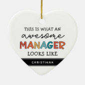 Gepersonaliseerde Retro Geweldige Manager Funny Keramisch Ornament (Achterkant)