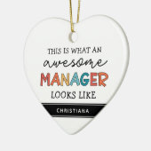 Gepersonaliseerde Retro Geweldige Manager Funny Keramisch Ornament (Links)