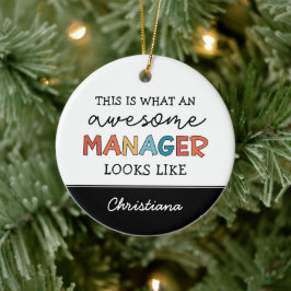 Gepersonaliseerde Retro Geweldige Manager Funny Keramisch Ornament
