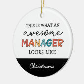Gepersonaliseerde Retro Geweldige Manager Funny Keramisch Ornament (Links)
