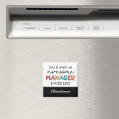 Gepersonaliseerde Retro Geweldige Manager Funny Magneet (Insitu (Vaatwasser))