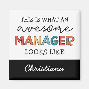 Gepersonaliseerde Retro Geweldige Manager Funny Magneet