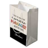 Gepersonaliseerde Retro Geweldige Manager Funny Medium Cadeauzakje (Voorkant Gekanteld)