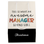 Gepersonaliseerde Retro Geweldige Manager Funny Medium Cadeauzakje (Achterkant)