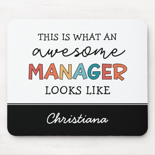 Gepersonaliseerde Retro Geweldige Manager Funny Muismat (Voorkant)