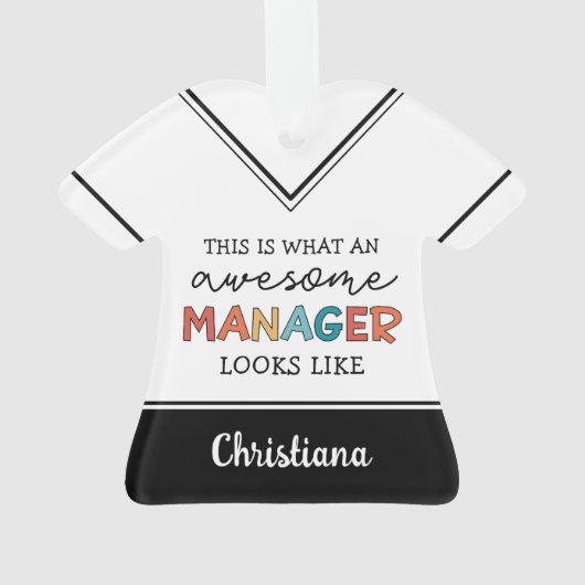 Gepersonaliseerde Retro Geweldige Manager Funny Ornament (achterkant)