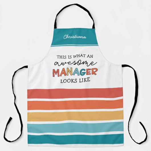 Gepersonaliseerde Retro Geweldige Manager Funny Schort (Voorkant)
