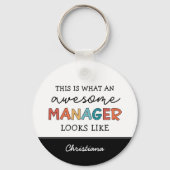 Gepersonaliseerde Retro Geweldige Manager Funny Sleutelhanger (Voorkant)