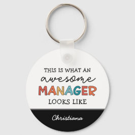 Gepersonaliseerde Retro Geweldige Manager Funny Sleutelhanger