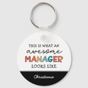 Gepersonaliseerde Retro Geweldige Manager Funny Sleutelhanger
