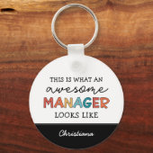 Gepersonaliseerde Retro Geweldige Manager Funny Sleutelhanger (Achterkant)
