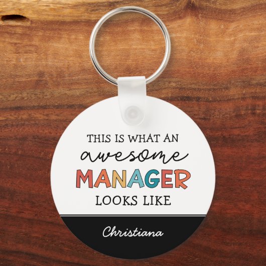 Gepersonaliseerde Retro Geweldige Manager Funny Sleutelhanger (Voorkant)