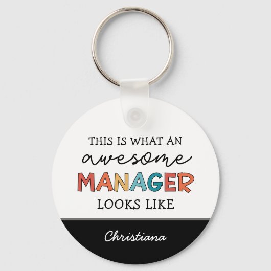 Gepersonaliseerde Retro Geweldige Manager Funny Sleutelhanger (Achterkant)