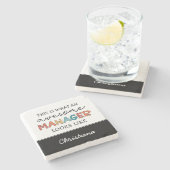 Gepersonaliseerde Retro Geweldige Manager Funny Stenen Onderzetter (Zijkant)