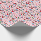 Gepersonaliseerde Retro Gezellige Schattigee Paste Cadeaupapier (Hoek)