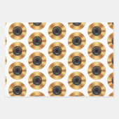 Gepersonaliseerde Retro Gold Vinyl Record Inpakpapier Vel (Voorkant)