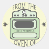 Gepersonaliseerde Retro Green Oven Sticker (Voorkant)