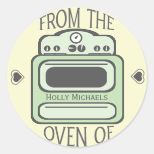 Gepersonaliseerde Retro Green Oven Sticker