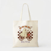 Gepersonaliseerde Retro Groovy Halloween Tote Bag (Voorkant)