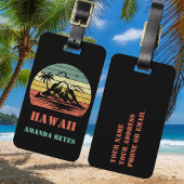Gepersonaliseerde Retro Hawaii Bagagelabel