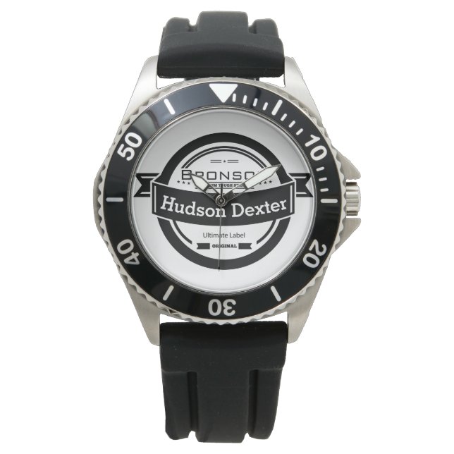Gepersonaliseerde Retro Hipster Watch Horloge (Voorkant)