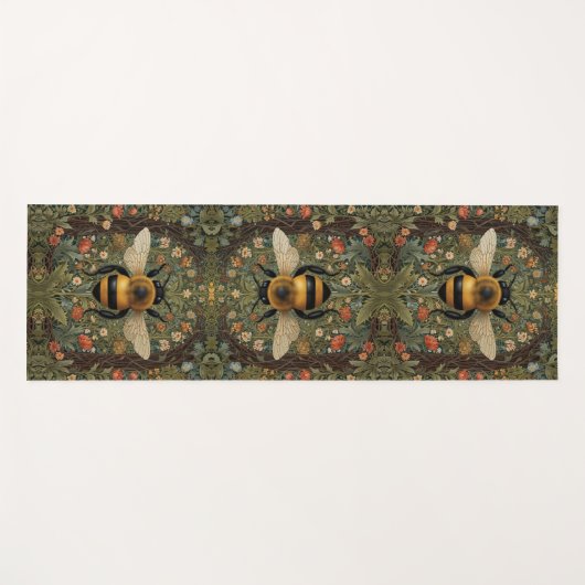Gepersonaliseerde retro hommel boho botanisch yogamat (Voorkant (horizontaal))