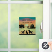 Gepersonaliseerde retro honden in zwarte bomen raamsticker (Huis)