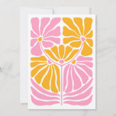 Gepersonaliseerde Retro Hot Roze Sinaasappel Bloem Notitiekaartje (Achterkant)