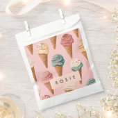Gepersonaliseerde Retro Ice Cream Cone Pattern Bedankzakje (Geknipt)