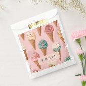 Gepersonaliseerde Retro Ice Cream Cone Pattern Bedankzakje (Gezegeld)