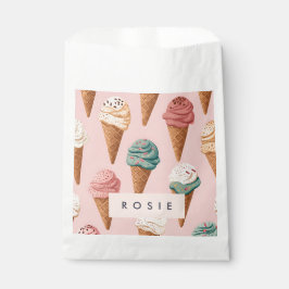 Gepersonaliseerde Retro  Ice Cream Cone Pattern Bedankzakje