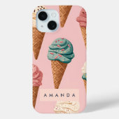 Gepersonaliseerde Retro  Ice Cream Cone Pattern Case-Mate iPhone Case (Achterkant)
