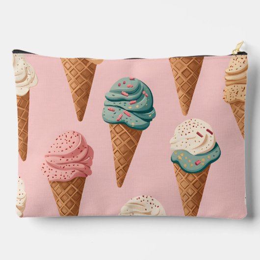 Gepersonaliseerde Retro  Ice Cream Cone Pattern Etui (Achterkant)