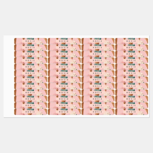 Gepersonaliseerde Retro  Ice Cream Cone Pattern Labels (Vel)