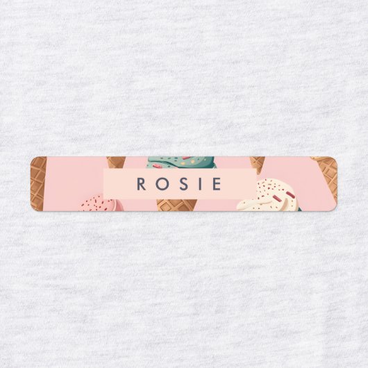Gepersonaliseerde Retro  Ice Cream Cone Pattern Labels (Design 2)
