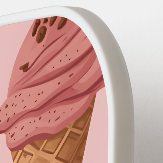 Gepersonaliseerde Retro Ice Cream Cone Pattern Pickleball Paddle (Links Detail)